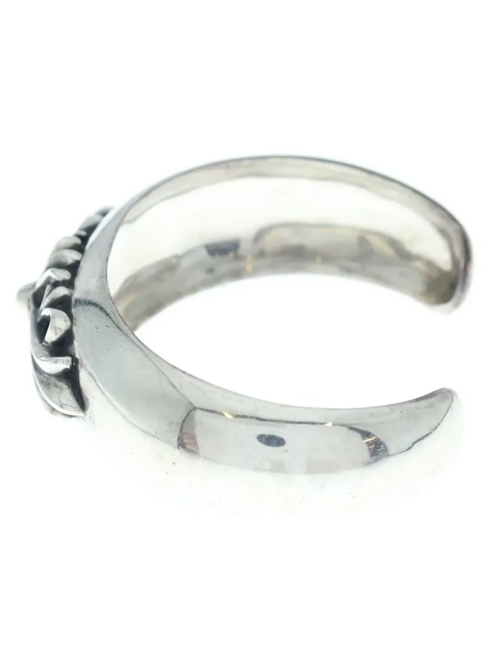 Chrome Hearts Floral Cross Cuff Bangle Bracelet Silver
